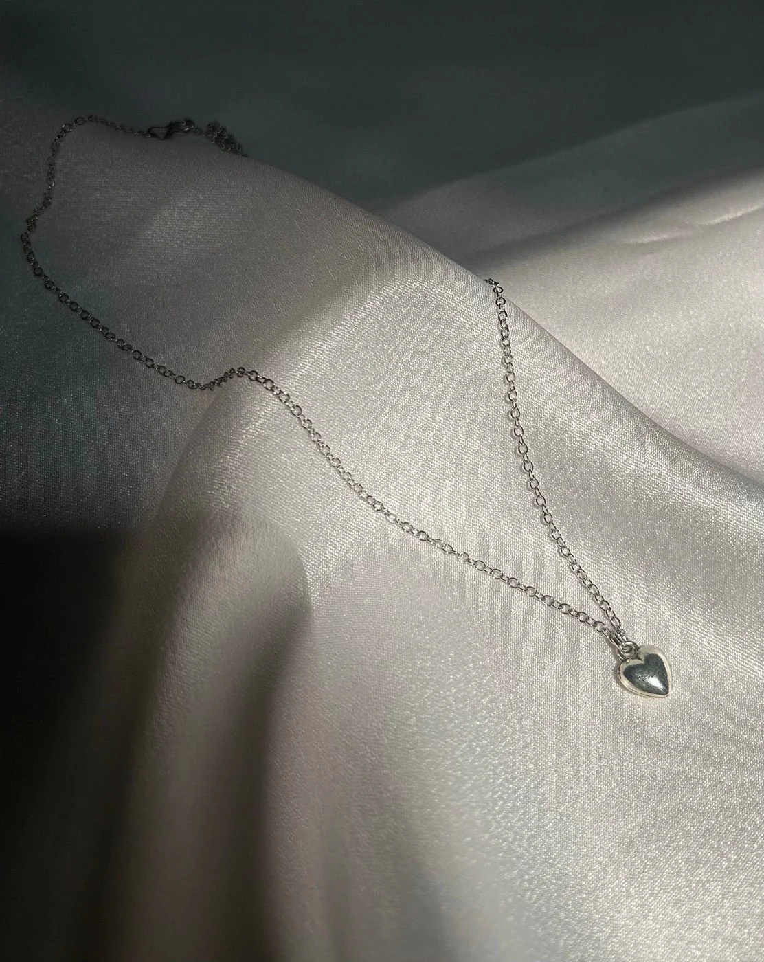 Silver Chain with heart shaped pendant 2